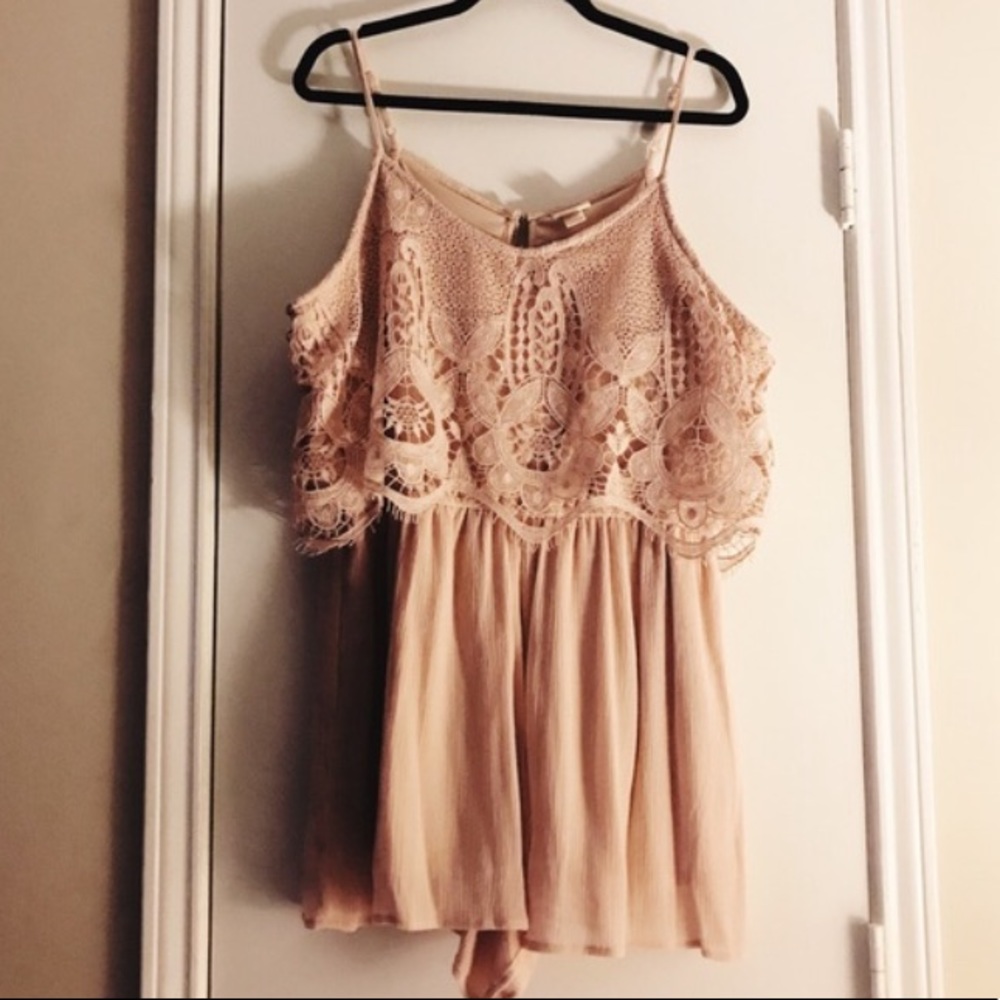 Light pink lace romper